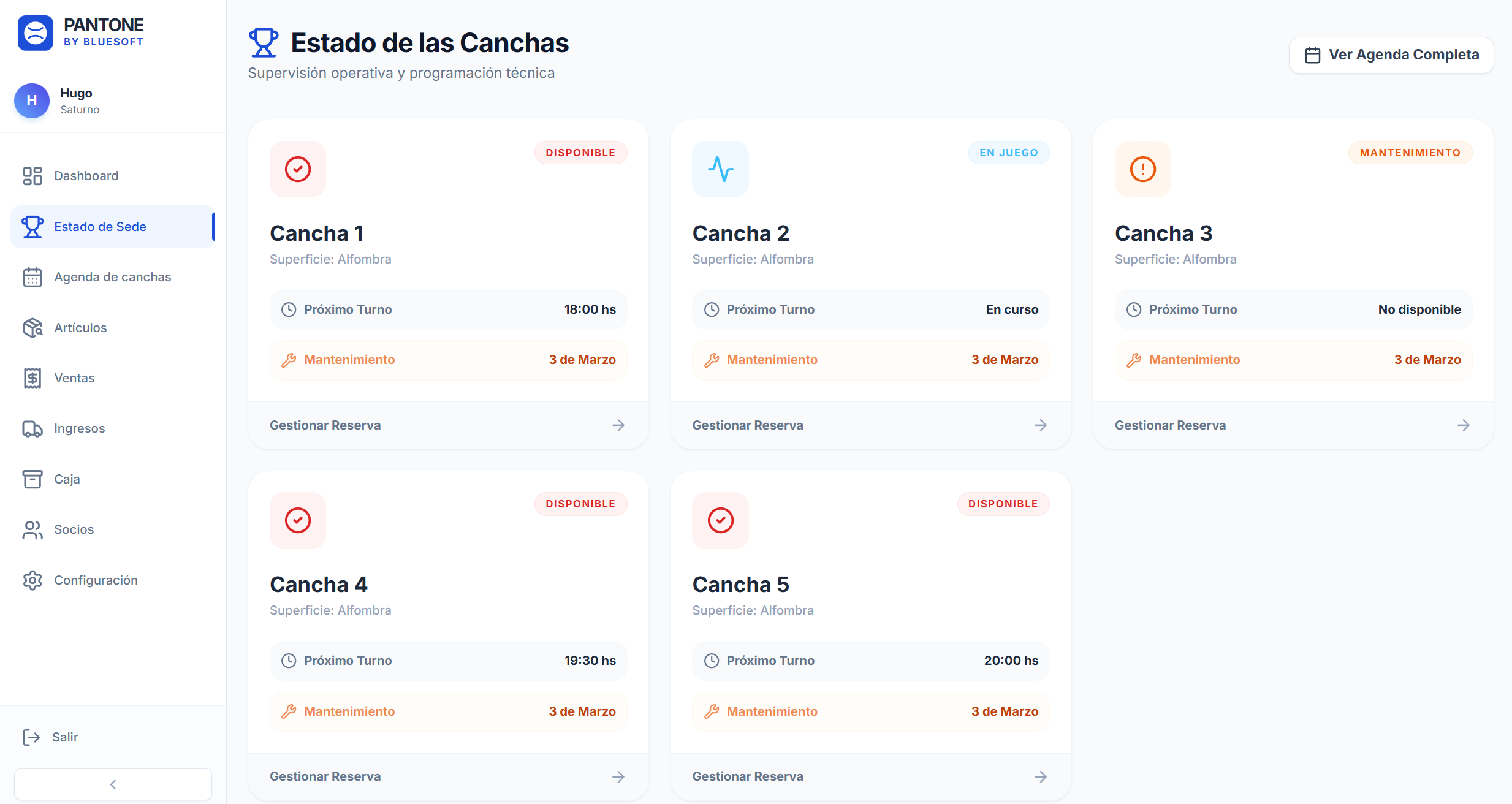 Estado de las Canchas